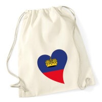 Turnbeutel Liechtenstein Flagge Herz 12 Liter