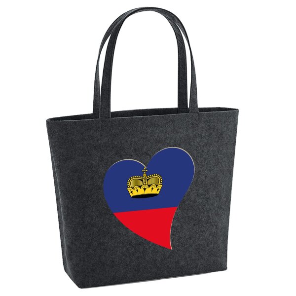 Filzshopper Liechtenstein Flagge Herz, 22 Liter