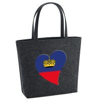 Filzshopper Liechtenstein Flagge Herz, 22 Liter