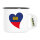 Emaille Tasse Liechtenstein Flagge Herz 300ml Vintage