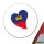 Aufkleber Liechtenstein Flagge Herz 10cm rund