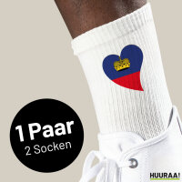 Unisex Socken Liechtenstein Flagge Herz Baumwolle