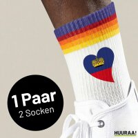 Unisex Socken Liechtenstein Flagge Herz Baumwolle