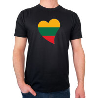 Herren T-Shirt Litauen Flagge Herz