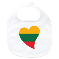 Baby L&auml;tzchen Litauen Flagge Herz Klettverschluss