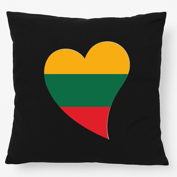 Kissen Litauen Flagge Herz 40x40cm