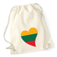 Turnbeutel Litauen Flagge Herz 12 Liter