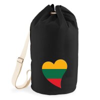 Seesack Litauen Flagge Herz 20 Liter Black