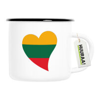 Emaille Tasse Litauen Flagge Herz 300ml Vintage