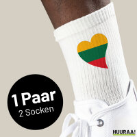 Unisex Socken Litauen Flagge Herz Baumwolle