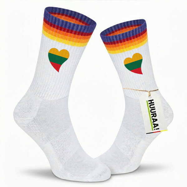 Unisex Socken Litauen Flagge Herz Baumwolle