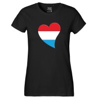 Damen T-Shirt Luxemburg Flagge Herz