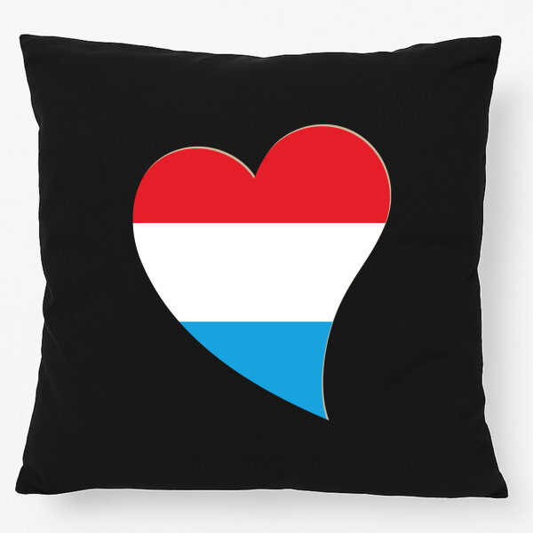 Kissen Luxemburg Flagge Herz 40x40cm