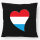 Kissen Luxemburg Flagge Herz 40x40cm