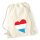 Turnbeutel Luxemburg Flagge Herz 12 Liter