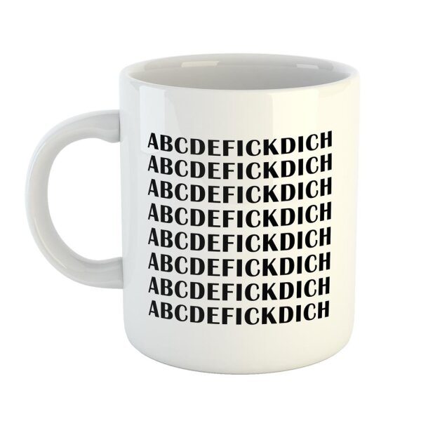 Kaffeetasse ABCDEFICKDICH Weiß 330ml