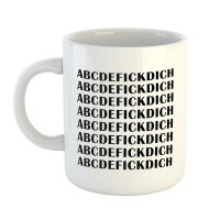 Kaffeetasse ABCDEFICKDICH Weiß 330ml