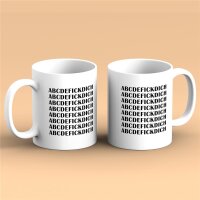 Kaffeetasse ABCDEFICKDICH Weiß 330ml