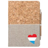 Notizbuch A5 Luxemburg Flagge Herz 80 Blatt inkl....