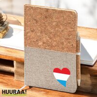 Notizbuch A5 Luxemburg Flagge Herz 80 Blatt inkl....
