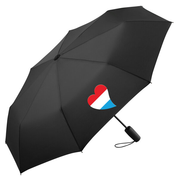 Regenschirm Luxemburg Flagge Herz 98cm Schwarz