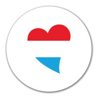 Aufkleber Luxemburg Flagge Herz 10cm rund