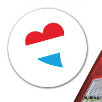 Aufkleber Luxemburg Flagge Herz 10cm rund