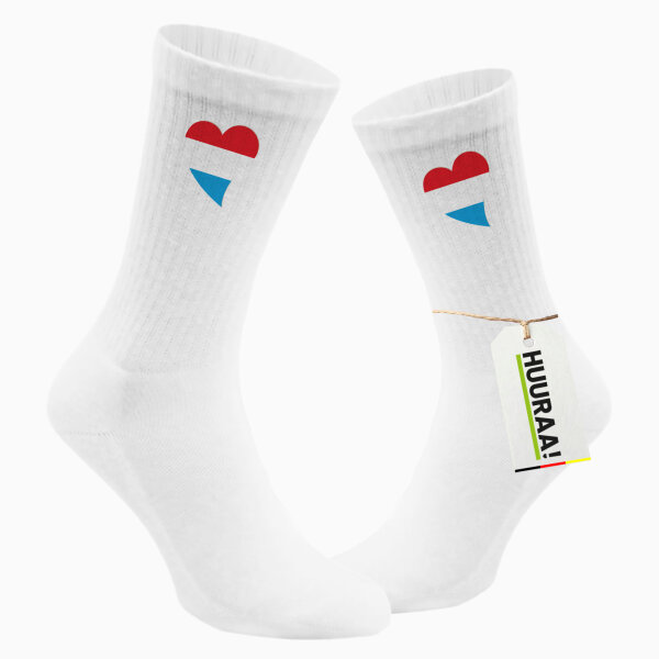 Unisex Socken Luxemburg Flagge Herz Baumwolle