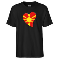 Herren T-Shirt Mazedonien Flagge Herz