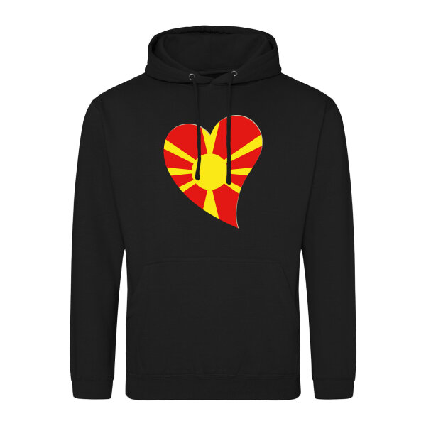 Unisex Hoodie Mazedonien Flagge Herz