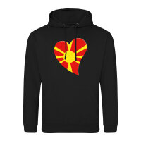 Unisex Hoodie Mazedonien Flagge Herz