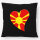 Kissen Mazedonien Flagge Herz 40x40cm