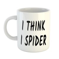 Kaffeetasse I think I spider "Ich spinne" Weiß 330ml