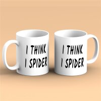 Kaffeetasse I think I spider "Ich spinne" Weiß 330ml