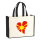 Jutetasche Mazedonien Flagge Herz 21 Liter Black