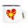 Emaille Tasse Mazedonien Flagge Herz 300ml Vintage