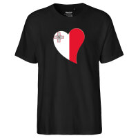 Herren T-Shirt Malta Flagge Herz