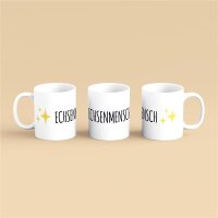 Kaffeetasse Echsenmensch Emoji Weiß 330ml