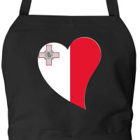 Sch&uuml;rze Malta Flagge Herz mit Taschen