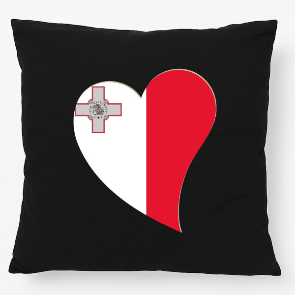 Kissen Malta Flagge Herz 40x40cm