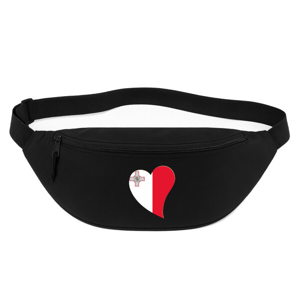 Bauchtasche Malta Flagge Herz 2,5 Liter Black