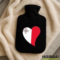 Wärmflasche Malta Flagge Herz