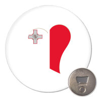 Magnet Malta Flagge Herz 59mm K&uuml;hlschrankmagnet