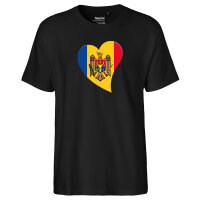 Herren T-Shirt Moldau Flagge Herz