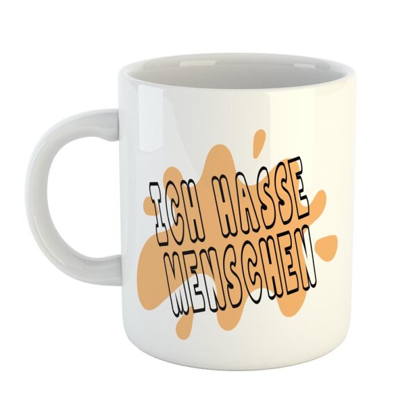 Kaffeetasse Ich hasse Menschen Weiß 330ml