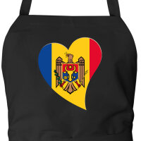 Schürze Moldau Flagge Herz mit Taschen