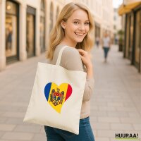 Jutebeutel Moldau Flagge Herz 10 Liter