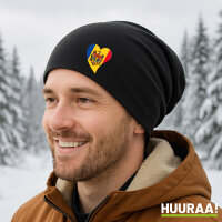 Beanie Moldau Flagge Herz