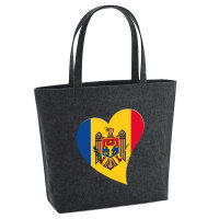 Filz Shopper Moldau Flagge Herz 22 Liter