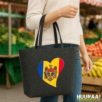 Filz Shopper Moldau Flagge Herz 22 Liter